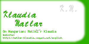 klaudia matlar business card